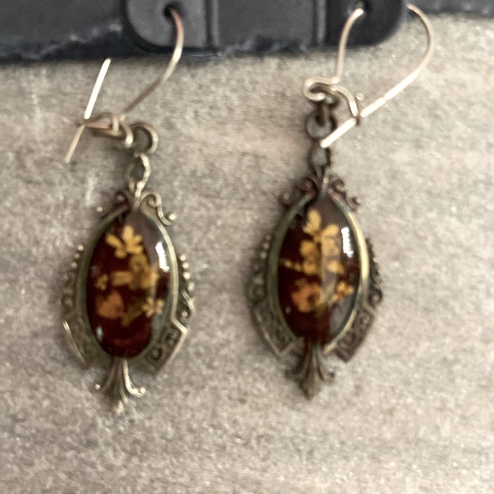 Vintage PressedFlower Earrings
